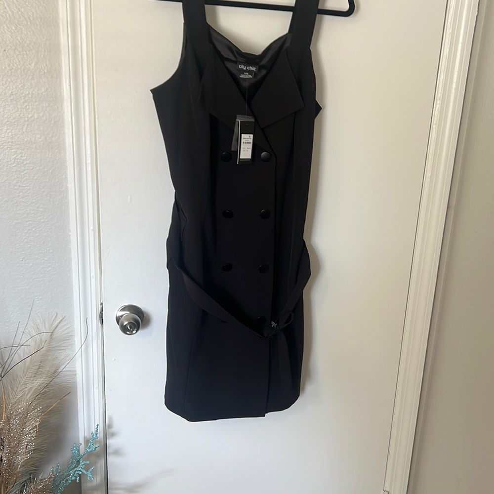City chic Black sexy tux dress size S (16)